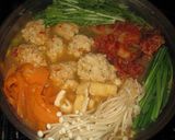 A picture of step 15 of Homemade Kimchi Hot Pot with Fluffy Tofu Meatballs.