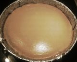 A picture of step 6 of 'Dulce de Leche' ricotta cheesecake with caramelized hazelnuts.
