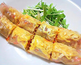 A picture of step 11 of Fresh Spring Rolls with Cheese & Cucumber Chikuwa.