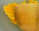 A picture of step 7 of Whole Kabocha Pudding Cake for Halloween.