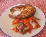 Foto del paso 6 de la receta: Salmón a la plancha con marinado de miso blanco, lima y jengibre