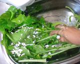 A picture of step 1 of Turnip Leaf Furikake.