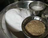 A picture of step 1 of Anarse ki goli (Nag Panchami special).
