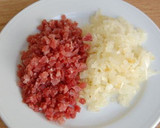 A picture of step 1 of Bacon and Onion Rolls.