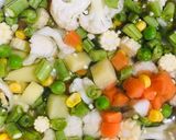 A picture of step 1 of Vegan mixed veggies curry.