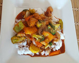 Foto del paso 15 de la receta: Pechuga de pollo en salsa BBQ, sobre arroz blanco