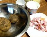 A picture of step 1 of Bryndzové Halušky (Slovakian Potato Dumplings with Bryndza Cheese).