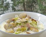 A picture of step 17 of Chowder-Like Pasta with Spring Cabbage and Clams.