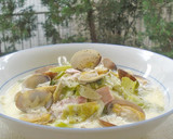 A picture of step 17 of Chowder-Like Pasta with Spring Cabbage and Clams.