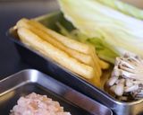 A picture of step 1 of Chinese Cabbage and Ground Chicken in Aburaage.