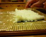 A picture of step 5 of California Rolls.
