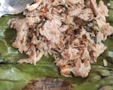 Foto langkah ke 11 dari resep Menu diet, nasi bakar ayam bumbu kencur.