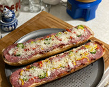 A picture of step 1 of Pizza Toast.