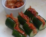 A picture of step 2 of Oi-sobagi with Cucumbers & Kimchi.