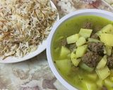 صورة لخطوة 3 من وصفة بطاطا بكريات اللحمه المفرومه