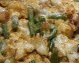 Chicken tator tot casserole with red potatoes and green beans