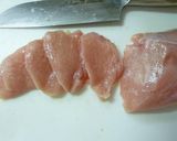 A picture of step 2 of Easy Pan-Fried Chicken Breast and Japanese Leek.