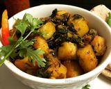 A picture of step 6 of Paneer Kulfa Saag.