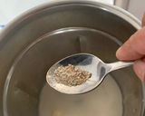 A picture of step 2 of Milkshake with honey roasted sunflower seeds.