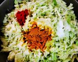 A picture of step 5 of Cabbage peas potato curry.