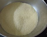 A picture of step 1 of Bhagar vrat paratha.