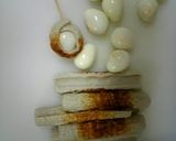 A picture of step 2 of Chikuwa Roll Isobe Fries with Quail Eggs.