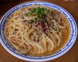 A picture of step 4 of Dan Dan Noodles with Spaghetti.