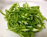 A picture of step 1 of Just Microwave! Green Pepper with Shio-konbu.