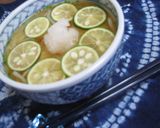 A picture of step 7 of Sudachi Noodles - Use Udon, Somen or Hiyamugi Noodles.