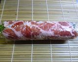 A picture of step 7 of California Rolls with Cured Ham.