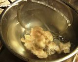 A picture of step 3 of Miso Motsu Nabe (Hakata Specialty).
