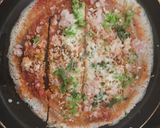 A picture of step 9 of Jini dosa with sambhar.