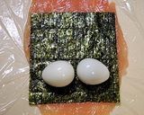 A picture of step 5 of "Dragon Eyes" with Quail Eggs: For New Years Osechi or Bentos.