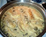 A picture of step 7 of Chicken Marsala.