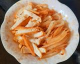 A picture of step 3 of Vegan Broken Rice with Grilled Pork Chop and Shredded Tofu Skin.