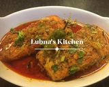 A picture of step 5 of Salmon fish 🐟curry.