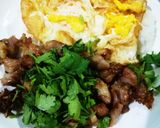รูปขั้นตอนการทำที่ 3 ของ ข้าวหมูทอดกระเทียม+ไข่ดาว