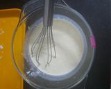 A picture of step 2 of Eggless steam caramel custard.