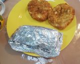 Foto del paso 1 de la receta: Tortas de papa con jamón y queso, verduras al vapor con queso