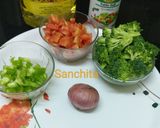 A picture of step 1 of Healthy Broccoli Mix Veg Soup.