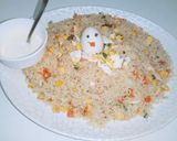 A picture of step 7 of Egg fried Rice with mayo garlic sauce.