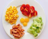 Hình bước làm 1 của món Salad sắc xuân
