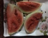 A picture of step 1 of Iced Watermelon milkshake.