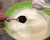 A picture of step 2 of Vanilla bean ice cream with ginger biscuits, caramel and chocolate.