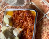 A picture of step 7 of White yam and tomato sauce.