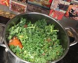 A picture of step 2 of Southern Style Kale Greens.