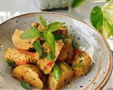 Hình bước làm 3 của món Chả chay kho rau răm