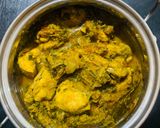 A picture of step 4 of Methi Chicken (Chicken in fenugreek gravy).