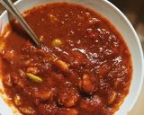 A picture of step 9 of Sambal udang petai (spicy chili gravy with prawn and stink bean).
