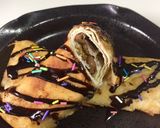 A picture of step 3 of Chocolate tortilla roll.